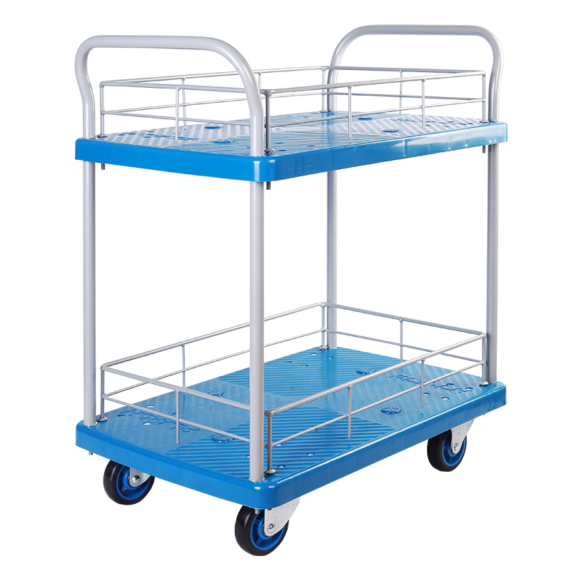 Double-Layer Plastic Hand Trolley